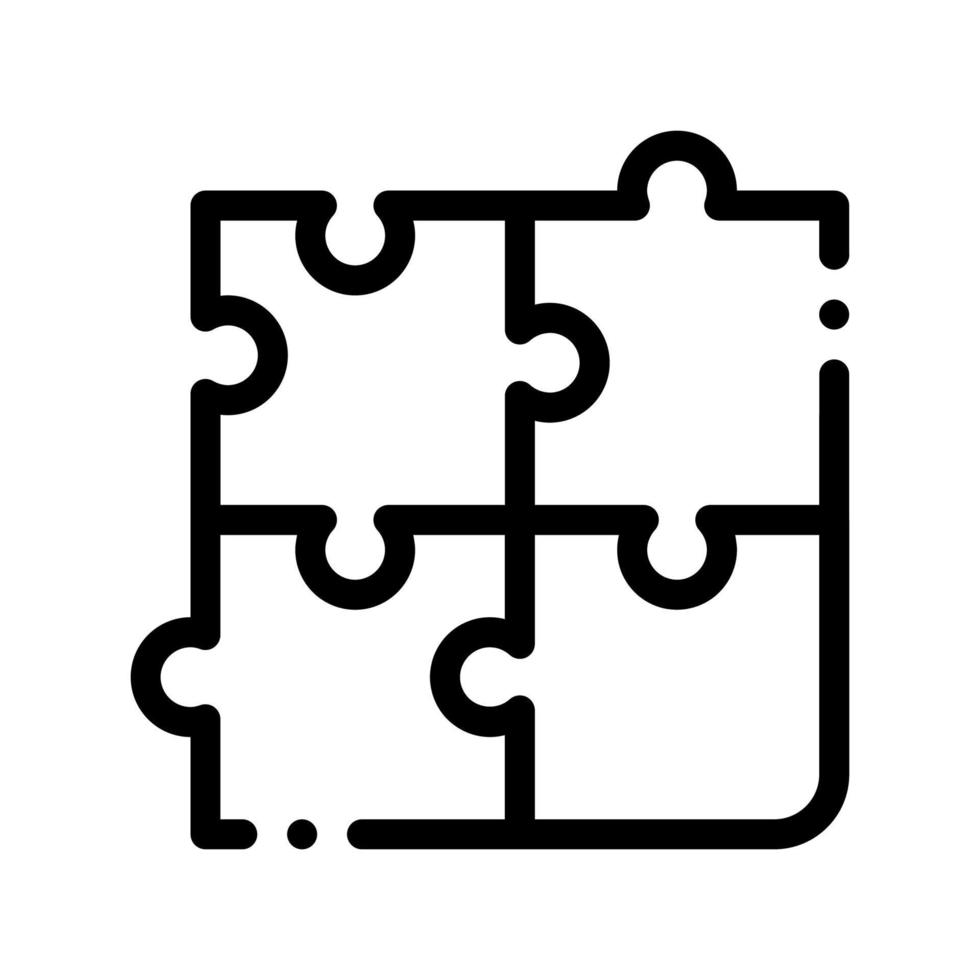 icône de signe de vecteur de puzzle de jeu interactif pour enfants