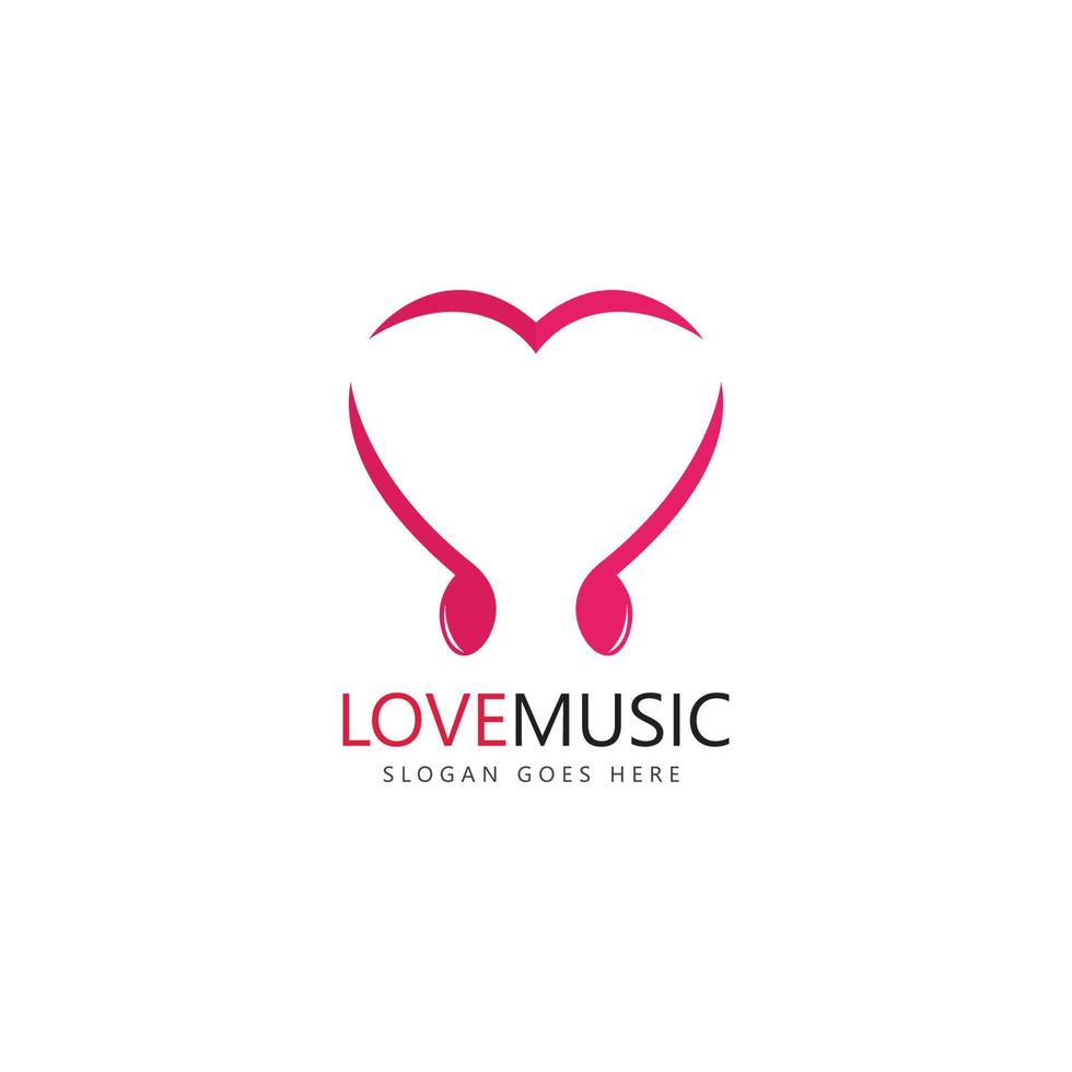 vecteur de modèle de logo de musique d'amour