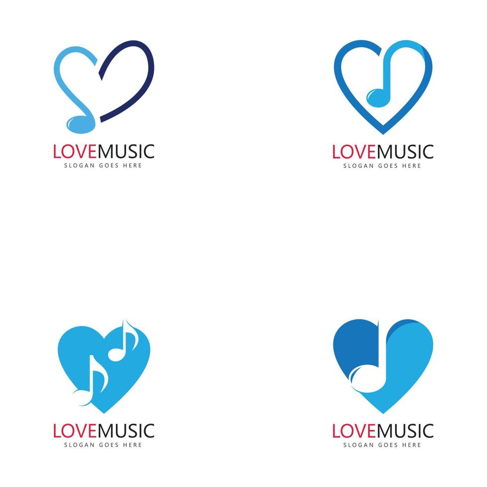 vecteur de modèle de logo de musique d'amour