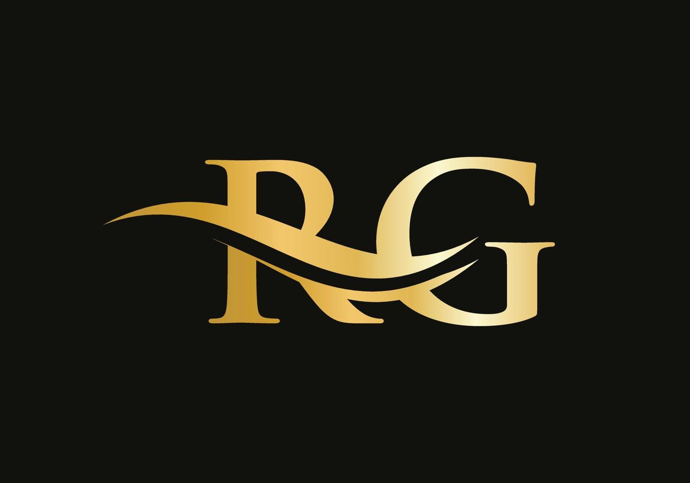 création initiale du logo de la lettre liée rg. vecteur de conception de logo lettre rg moderne avec tendance moderne