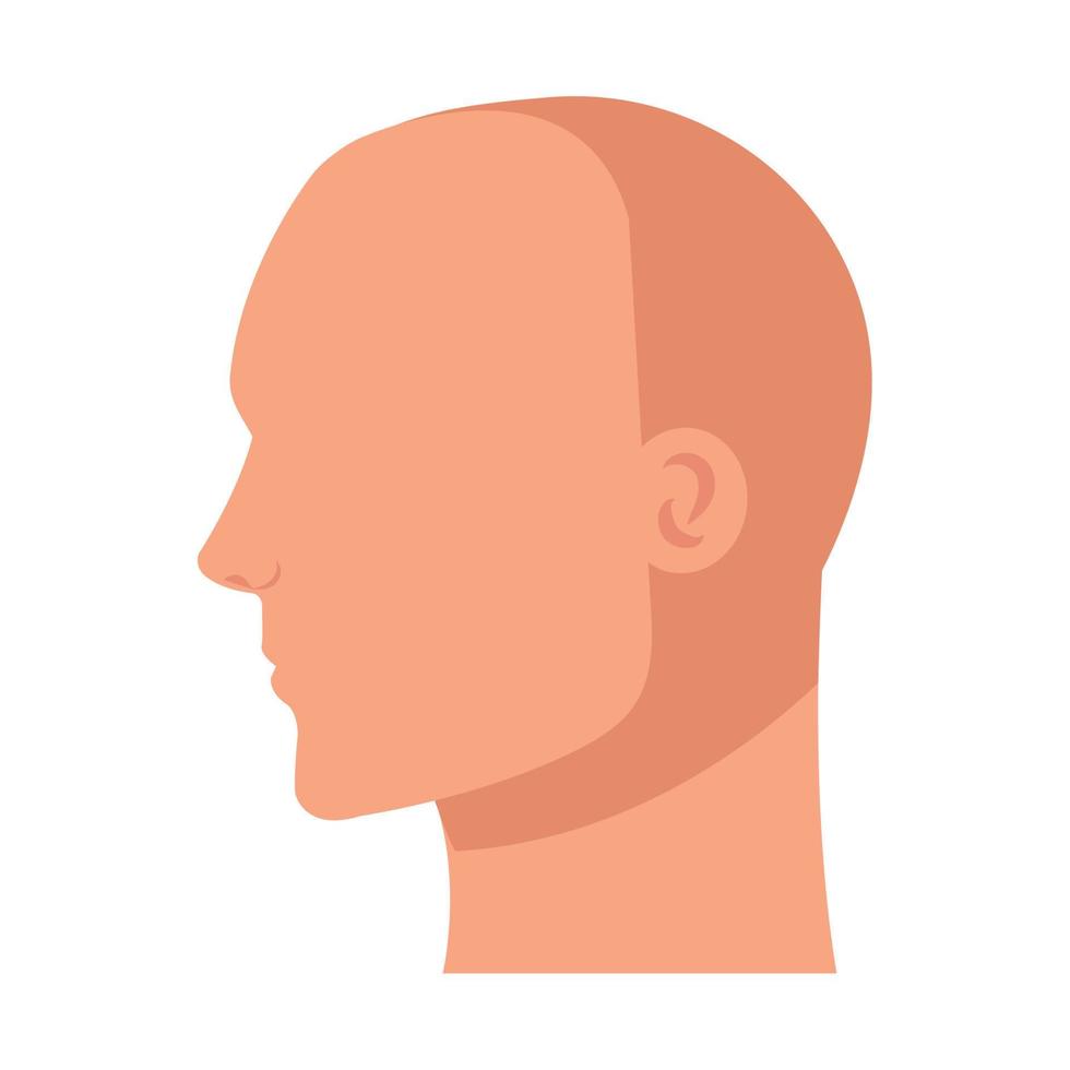silhouette du profil humain de la tête, sur fond blanc vecteur