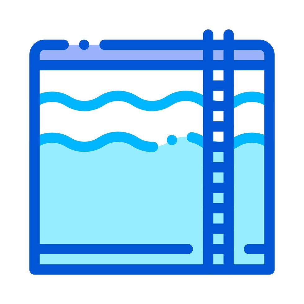 grand réservoir de traitement de l'eau avec icône de vecteur d'échelle