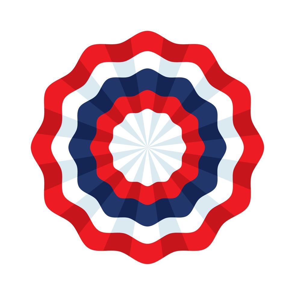 rosette tricolore avec ruban bleu, blanc et rouge vecteur