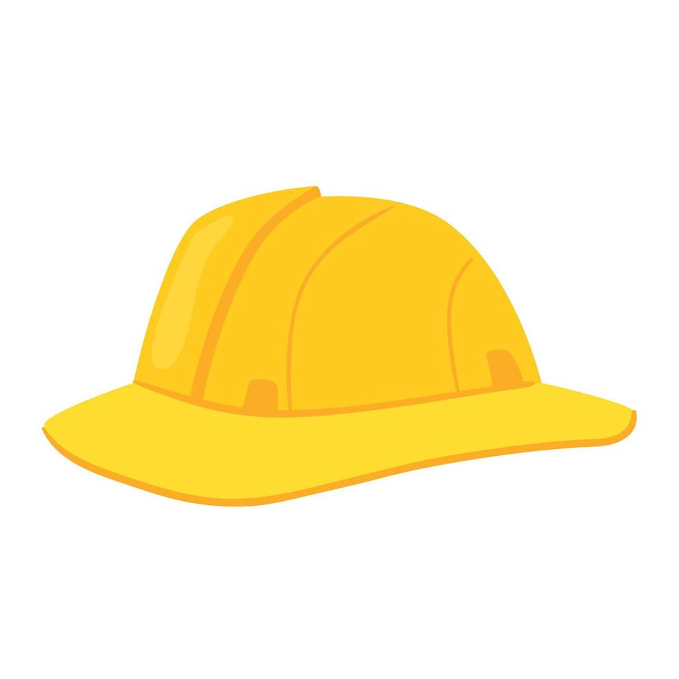 casque de sécurité jaune, sur fond blanc vecteur