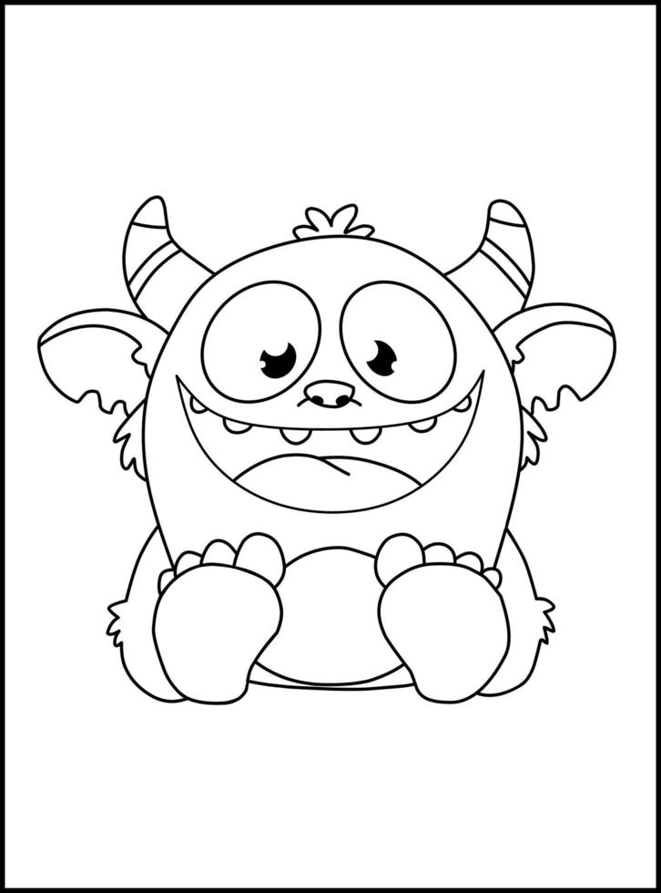 coloriages de monstres mignons pour les enfants vecteur