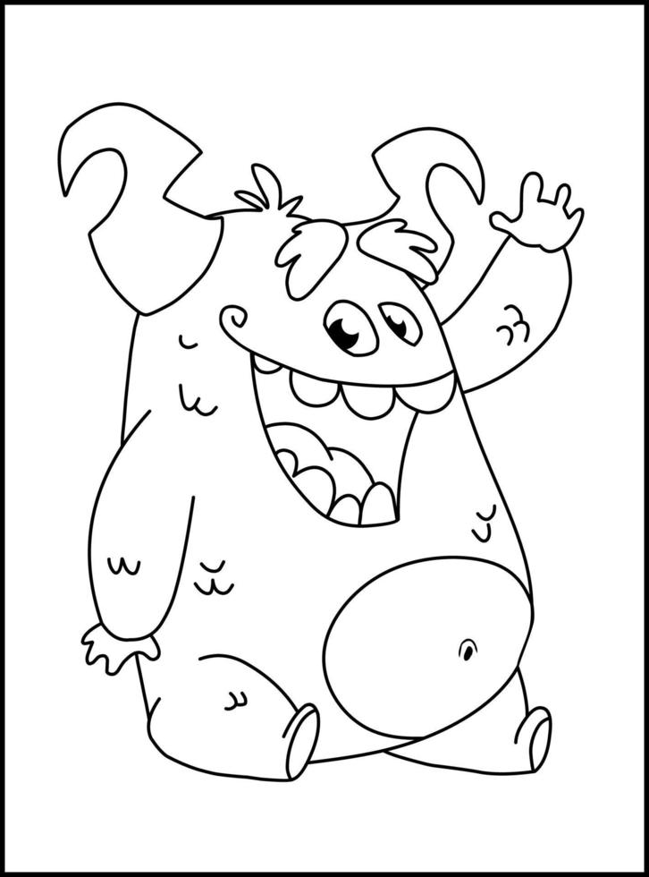 coloriages de monstres mignons pour les enfants vecteur