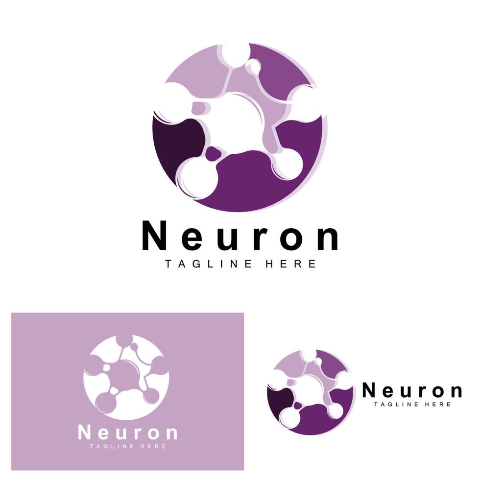 conception de logo de neurone vecteur illustration de cellule nerveuse adn moléculaire marque de santé