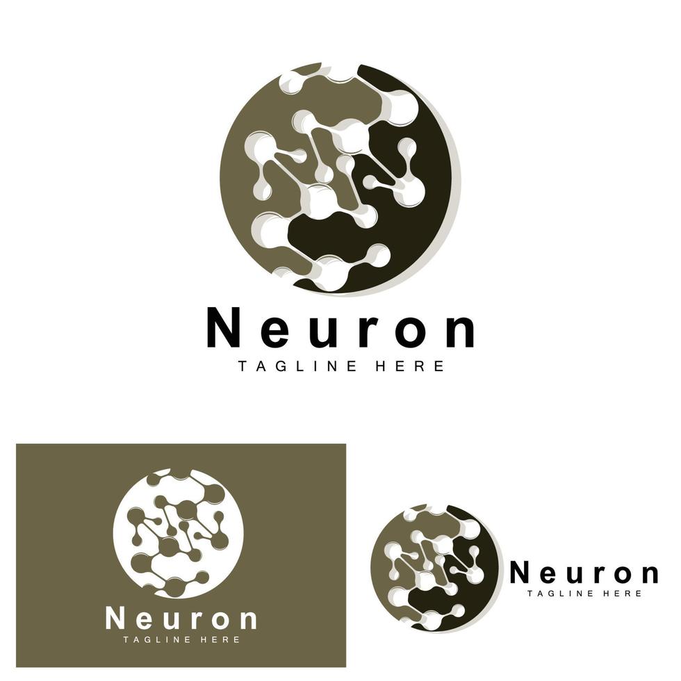 conception de logo de neurone vecteur illustration de cellule nerveuse adn moléculaire marque de santé