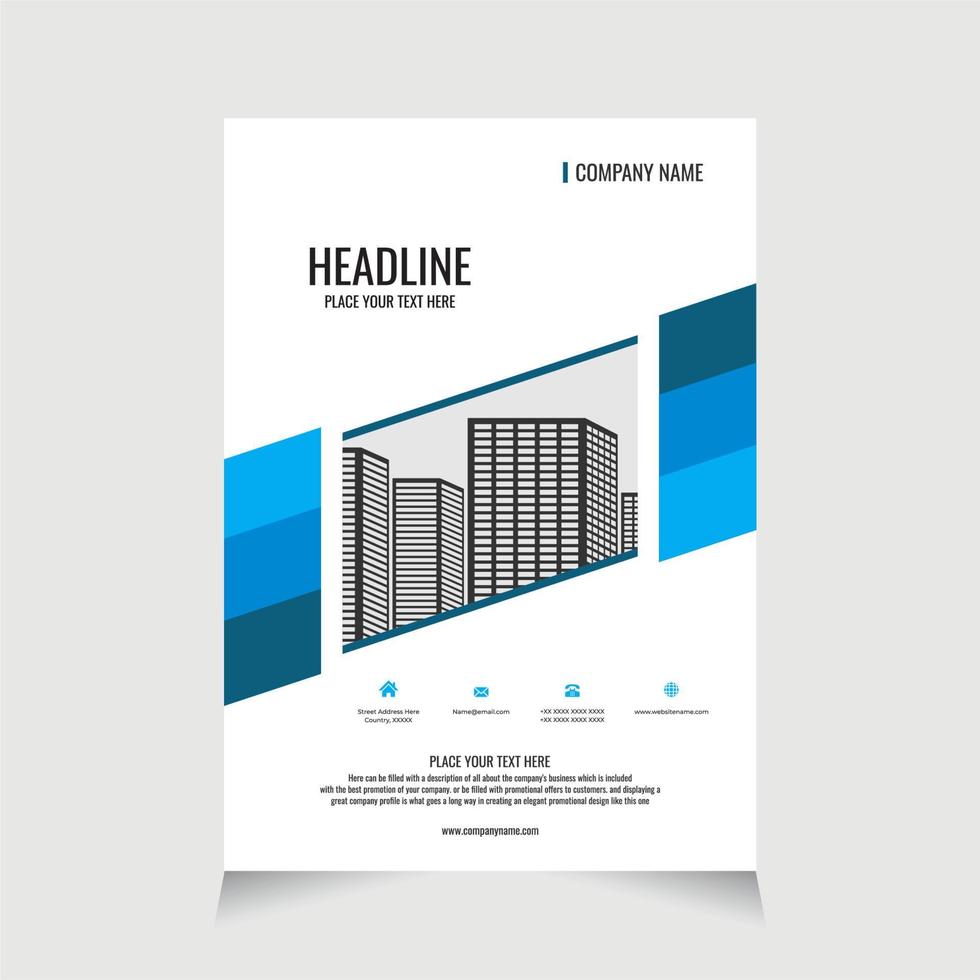 modèle de flyer d'entreprise pour la brochure de promotion, flyer d'entreprise brochure affiche brochure couverture conception mise en page arrière-plan - immobilier vecteur
