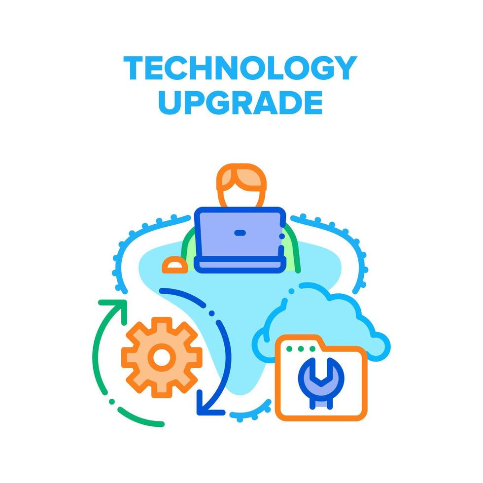 couleur de concept de vecteur de processus de mise à niveau technologique