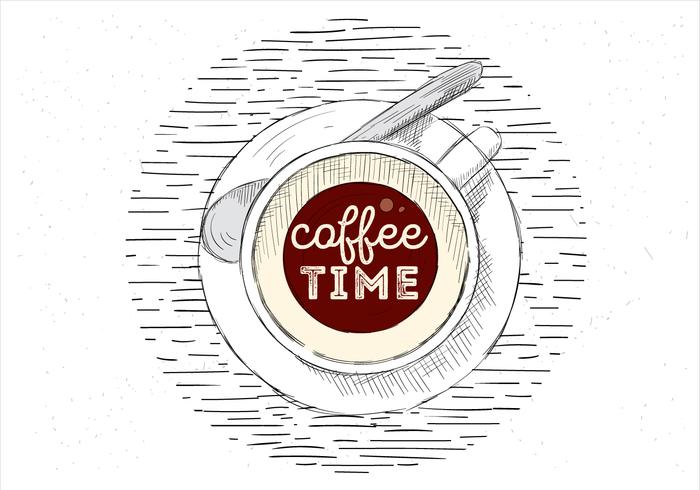 Tasse de vecteur dessinés à la main gratuit d'Illustration de café