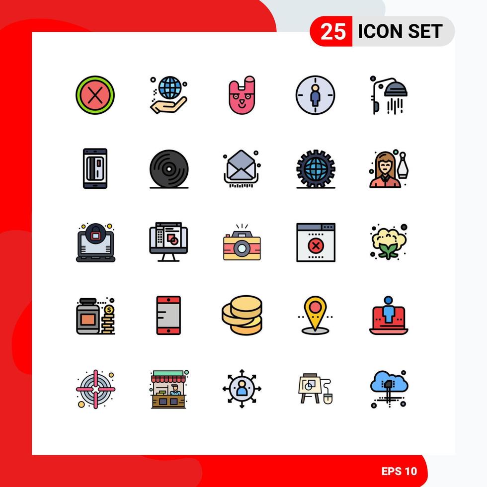 pack d'icônes vectorielles stock de 25 signes et symboles de ligne pour les éléments de conception vectoriels modifiables du visage de l'homme du monde masculin cible vecteur