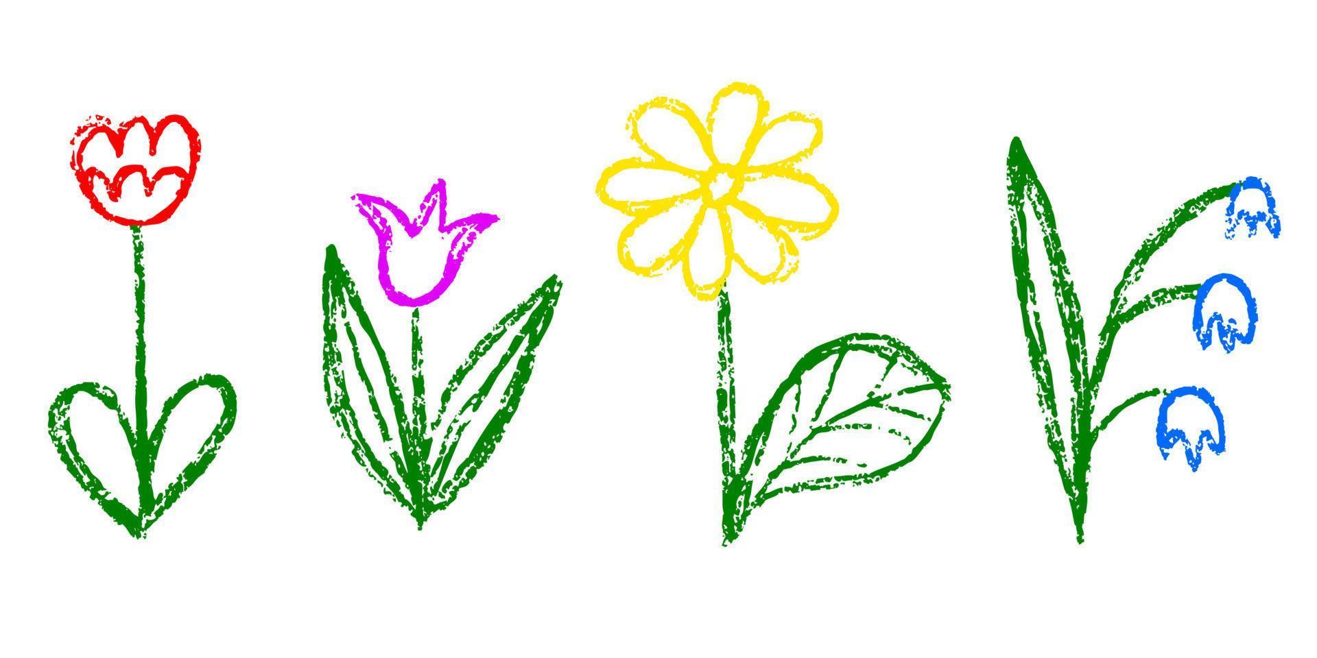 fantastique prairie de fleurs de doodle. style de dessin animé pastel de vecteur