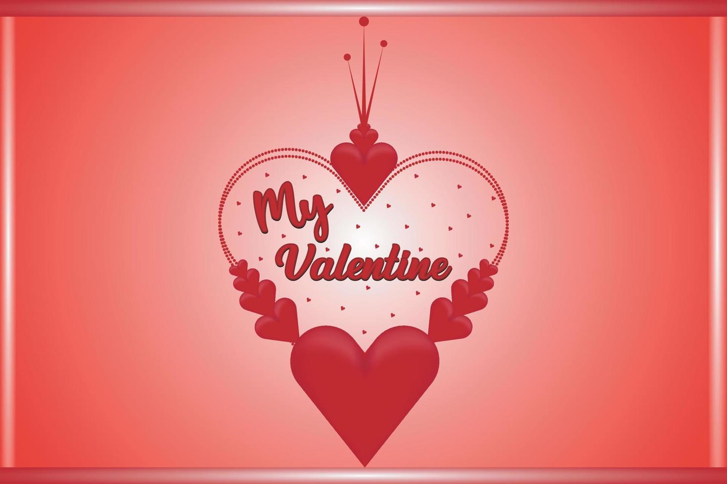 ma conception de fond de coeur de valentine.chappy valentines day card, 14 février, affiche, bannière, flyer, conception de cartes de mariage, vecteur