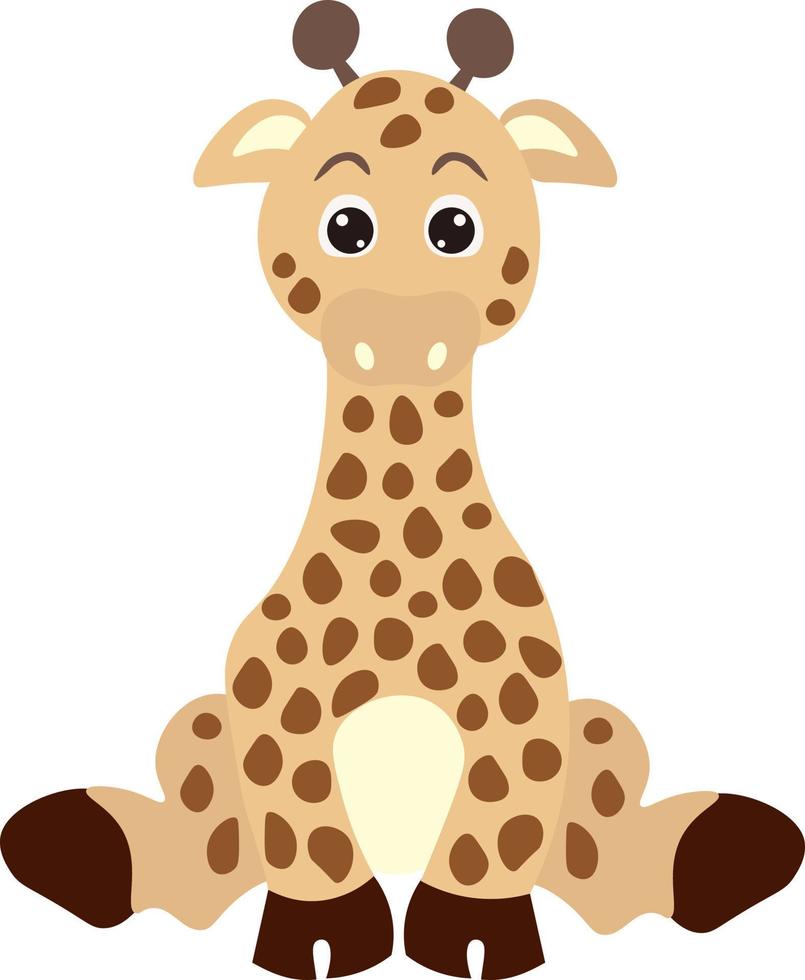 girafe de dessin animé mignon. illustration vectorielle isolée sur fond blanc vecteur