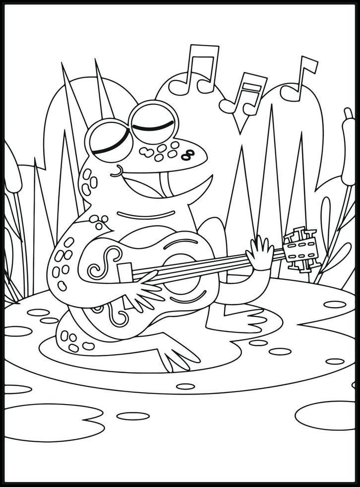 coloriages de grenouilles mignonnes vecteur