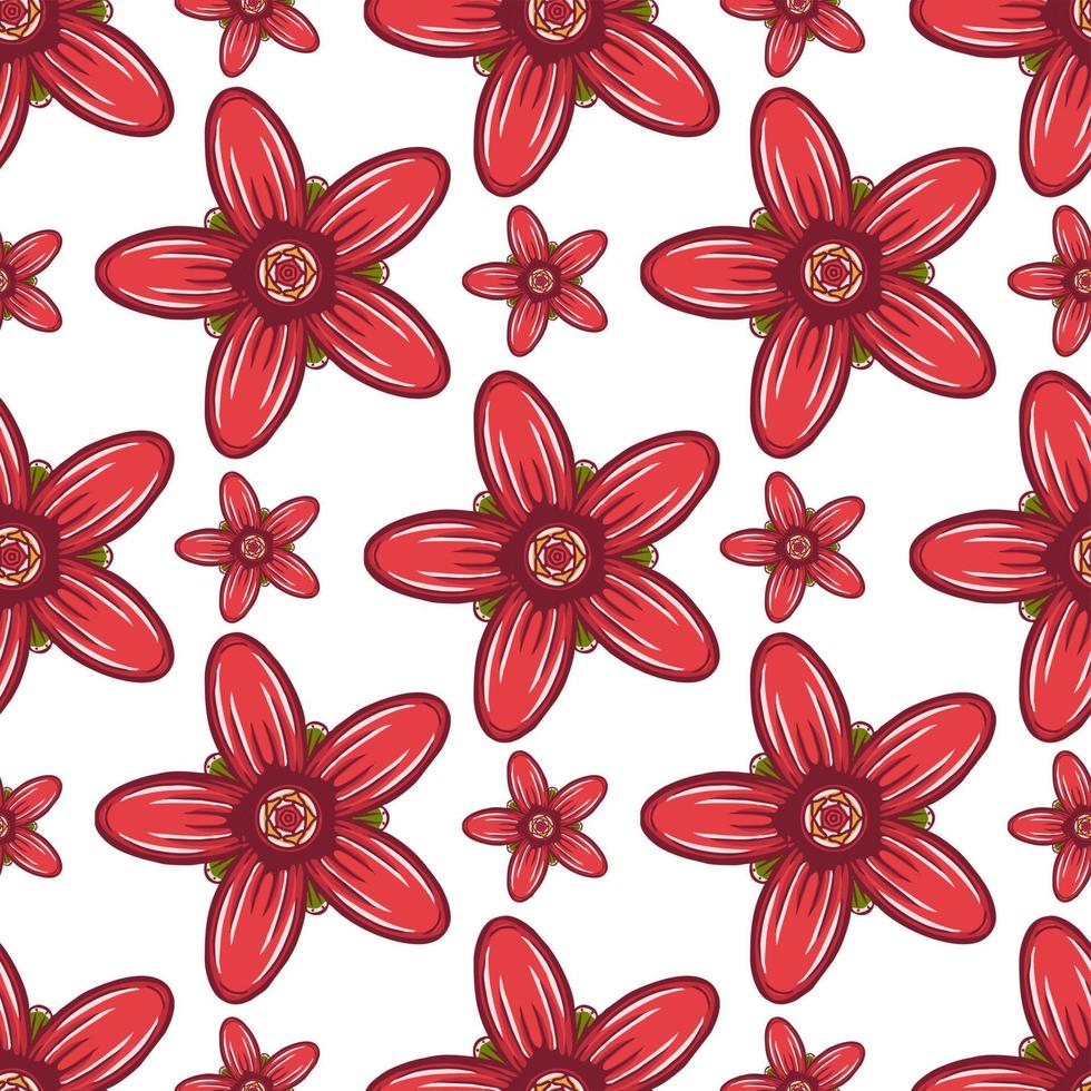 modèle sans couture floral fond floral rouge vecteur