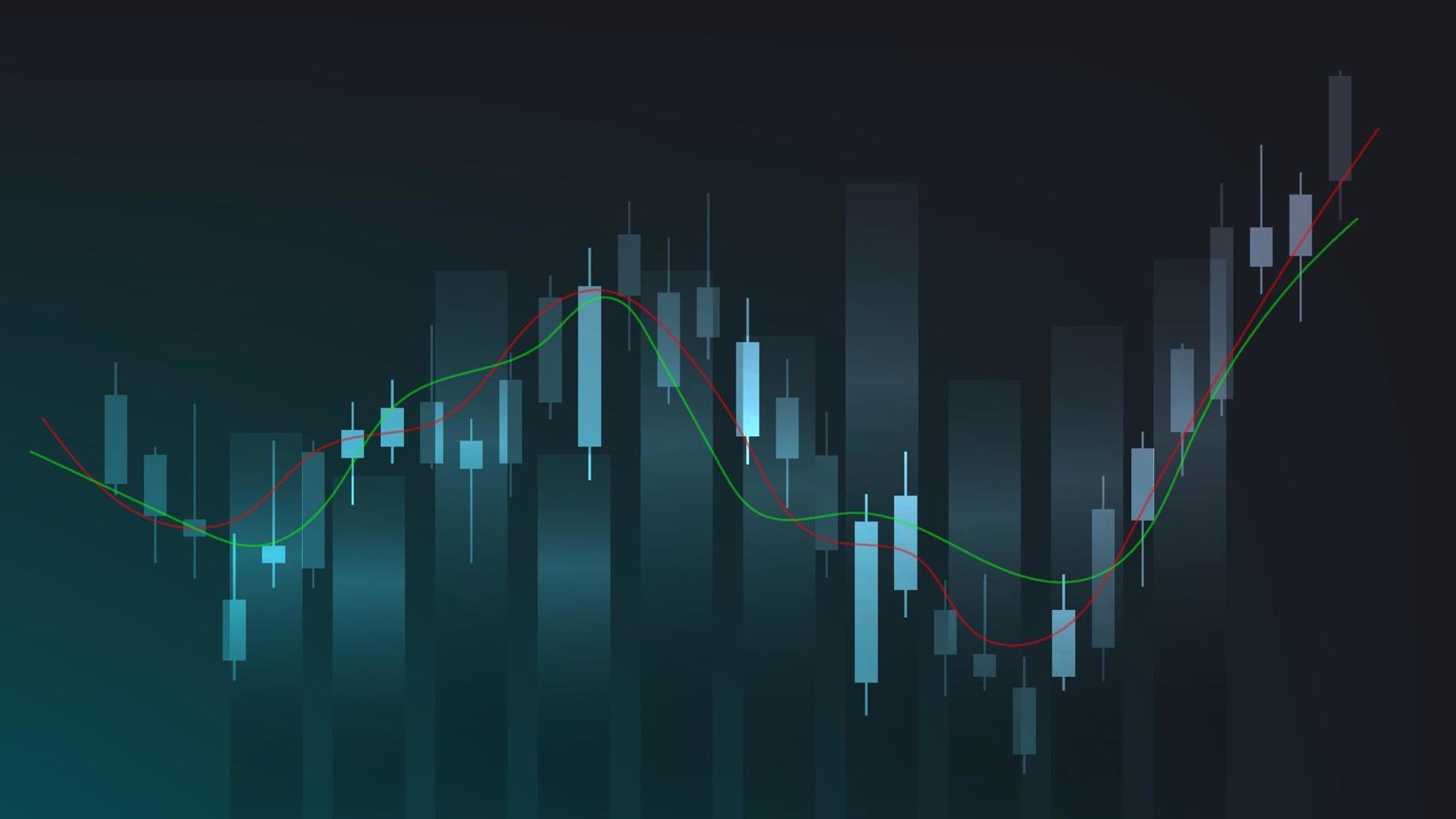 concept de fond économie et finance. statistiques sur les entreprises financières chandeliers boursiers et graphique à barres vecteur