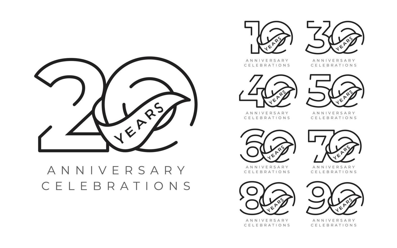 modèle de conception de logo de célébrations d'anniversaire vecteur