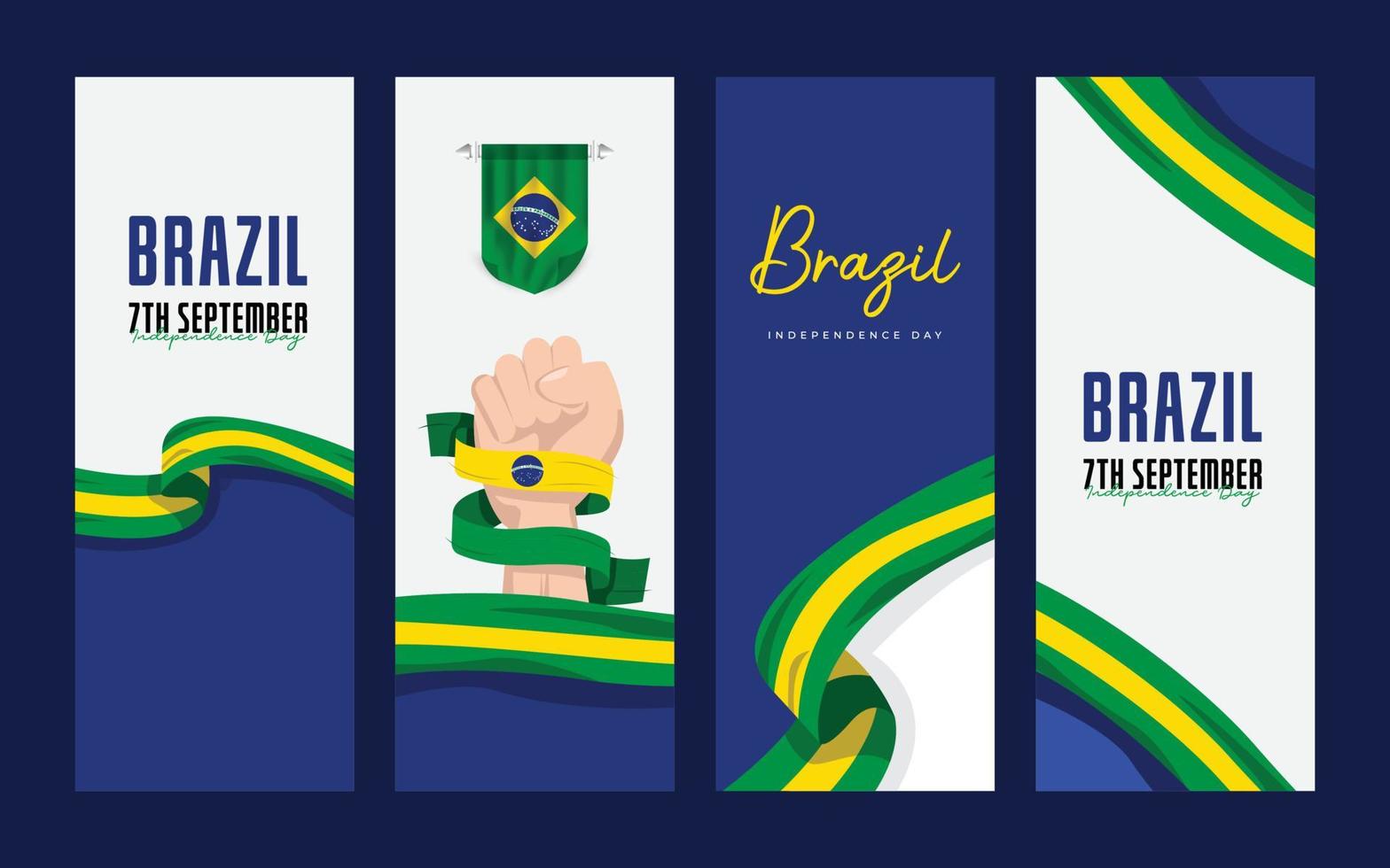 modèle de conception de bannière de la fête de l'indépendance du brésil vecteur
