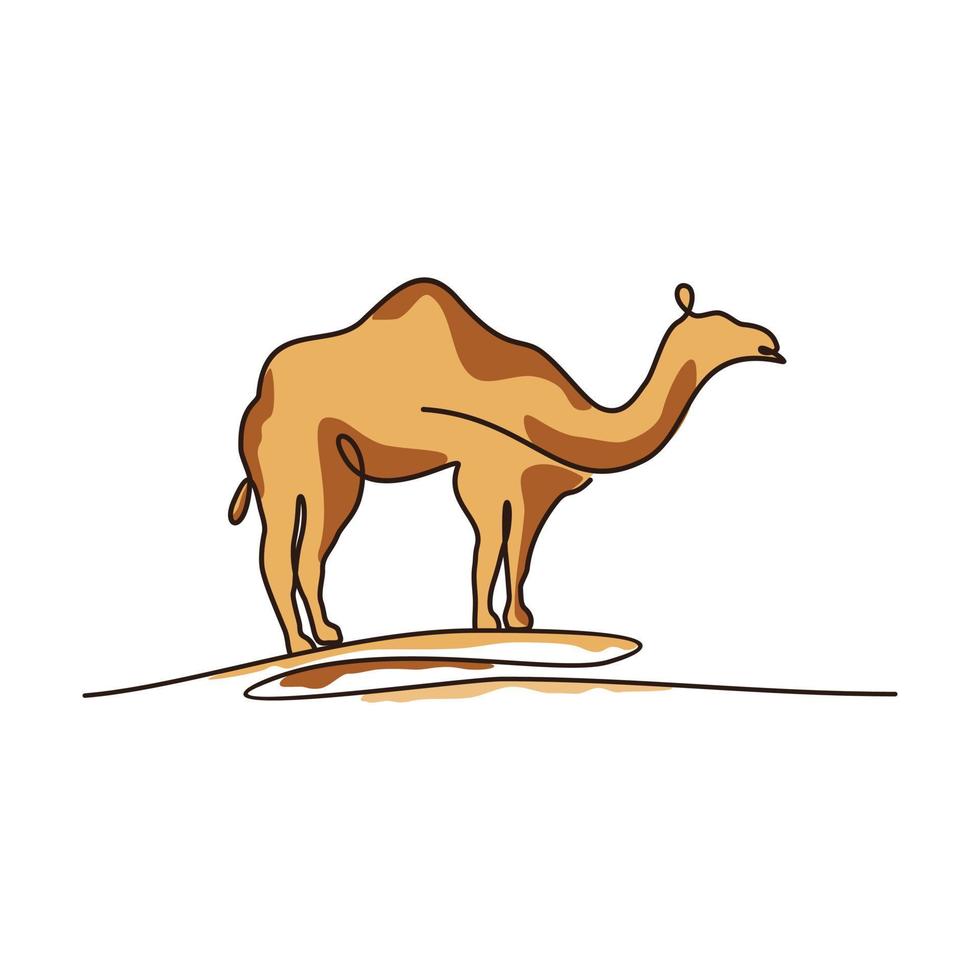 création de logo de style minimaliste moderne camel premium en ligne continue vecteur