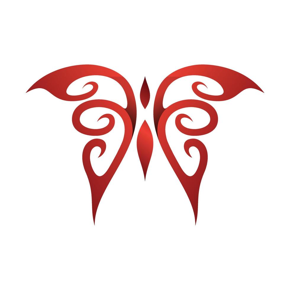 icône papillon tribal isolé sur fond blanc vecteur