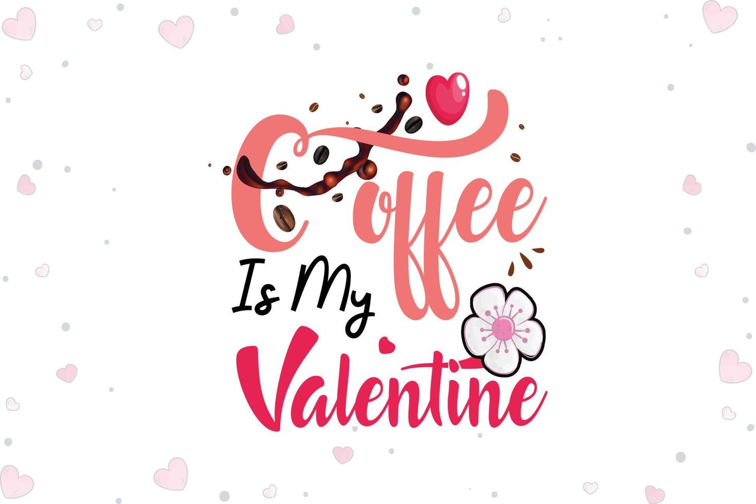 le café est mon amour svg saint valentin vecteur