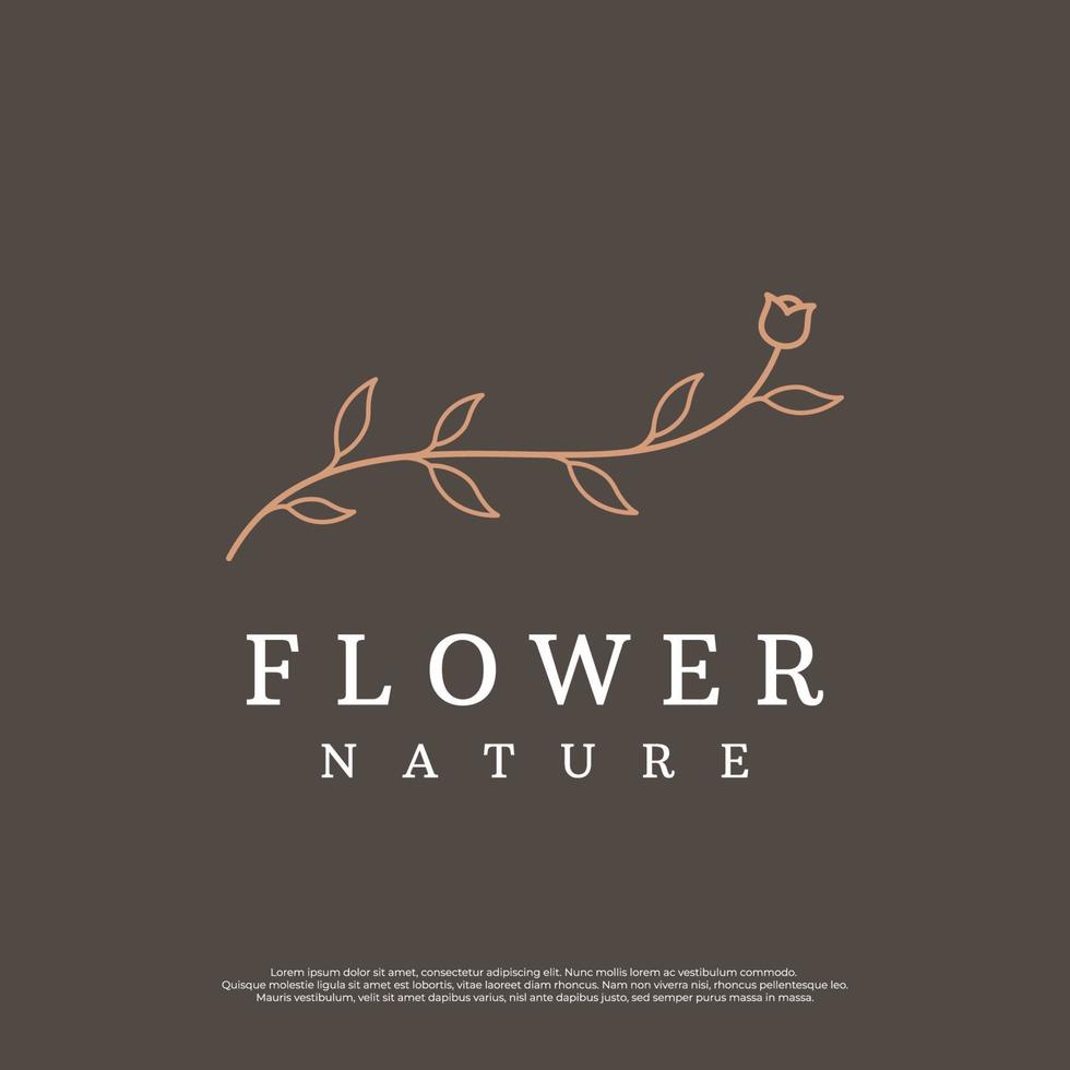 création de logo délicat féminin organique botanique dessiné à la main pour fleuriste, mariage, badge, photographe et beauté. vecteur