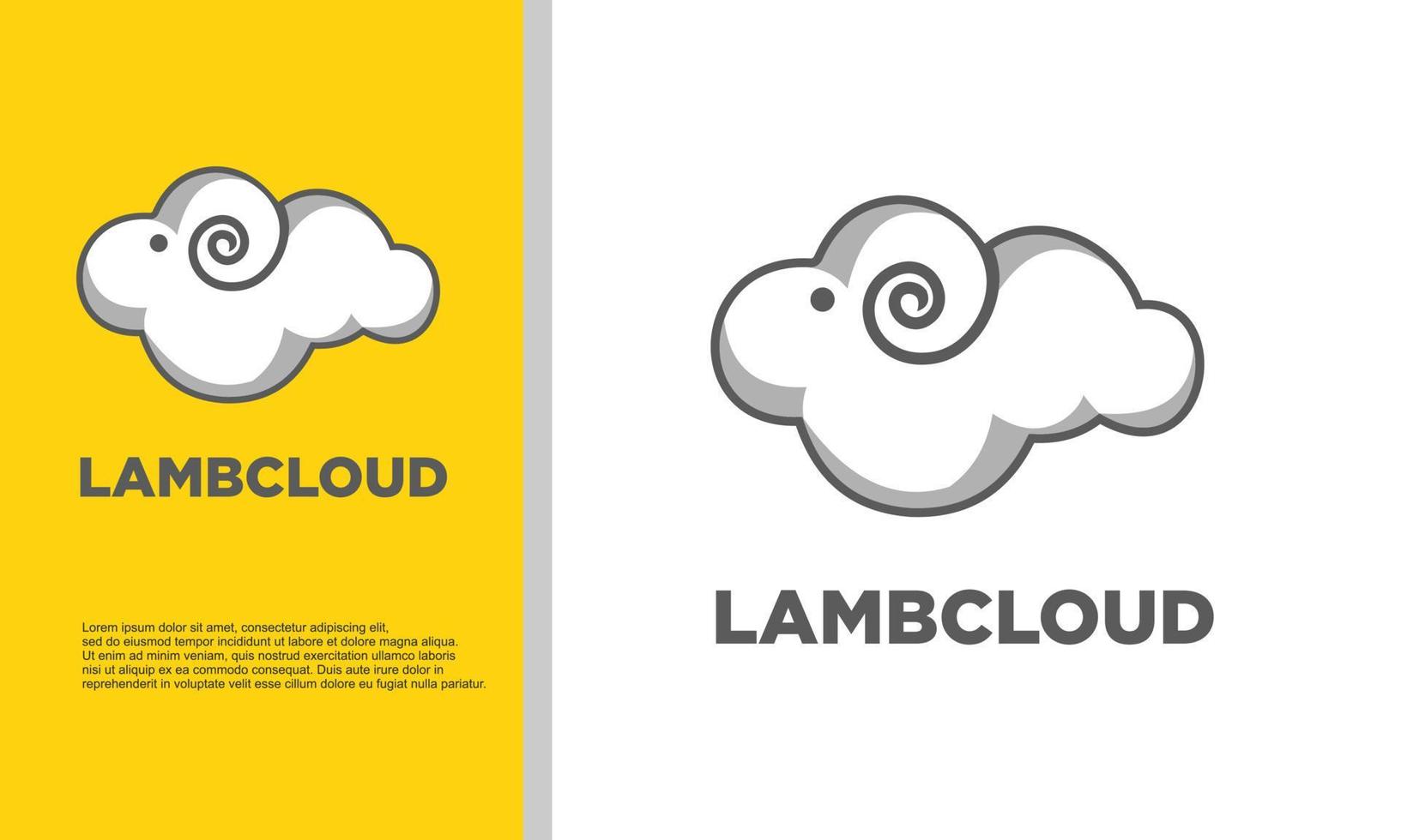 logo illustration graphique vectoriel d'agneau combiné avec nuage