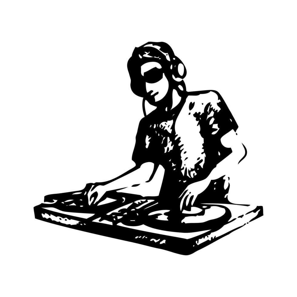 illustration vectorielle dj vecteur