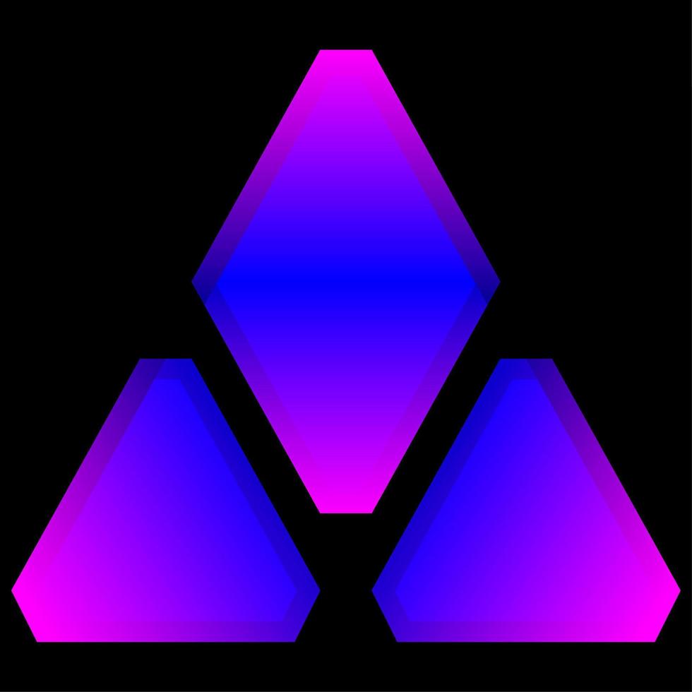 logo triangle avec illustration vectorielle losange isolé. vecteur de triangle abstrait pour le logo, l'icône, le signe, le symbole, la conception ou la décoration. logo abstrait de triangles et de losanges