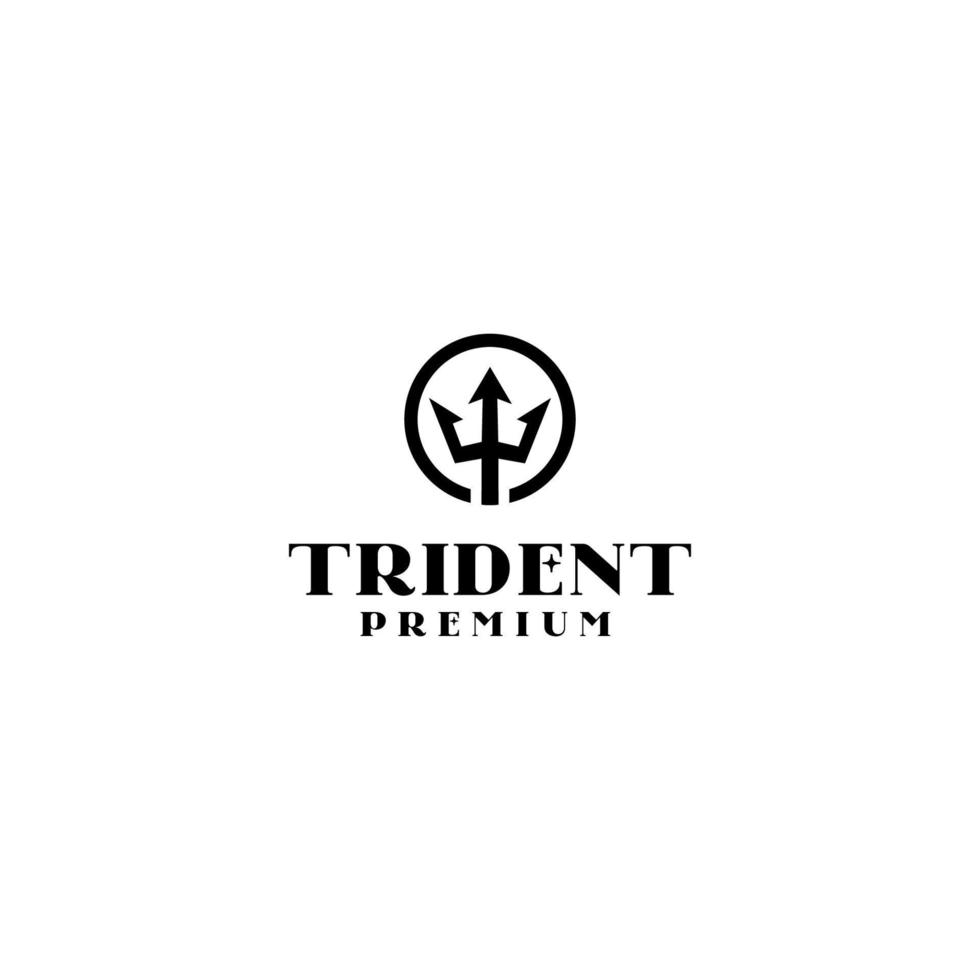 illustration vectorielle de conception de logo trident minimaliste vecteur