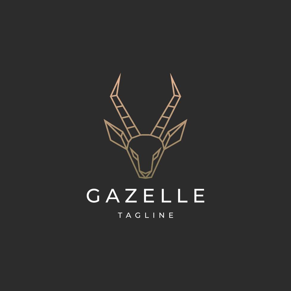 modèle de conception de logo de tête de gazelle de luxe vecteur