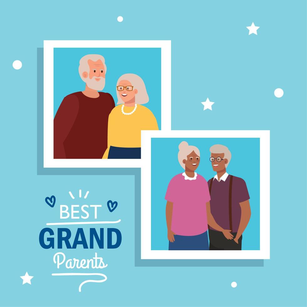 grand-mère et grand-père sur la meilleure conception de vecteur de grands-parents