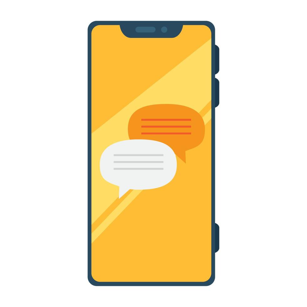 messages de chat en ligne, notification sur smartphone, chat communication numérique en ligne vecteur