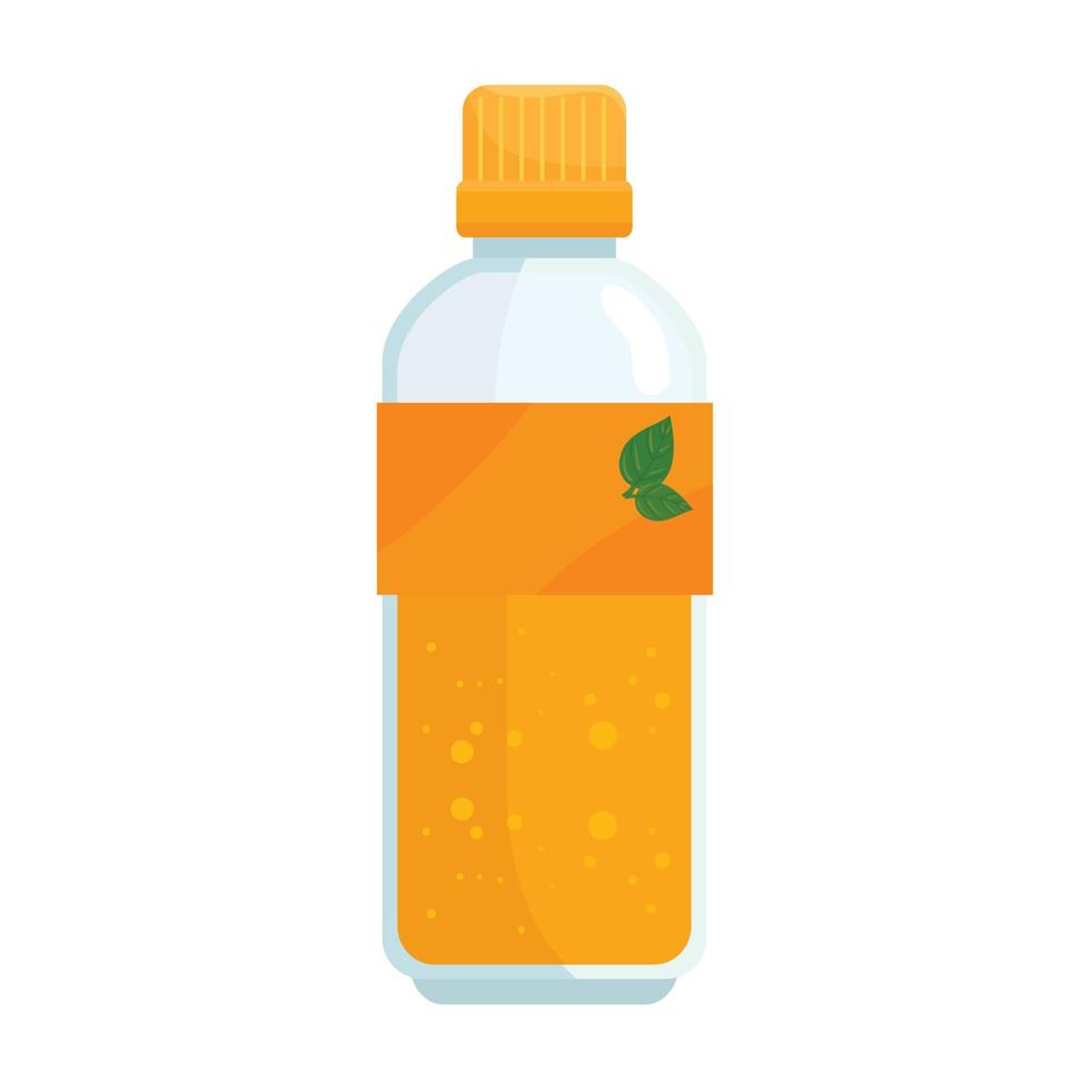 jus d'orange en bouteille plastique, sur fond blanc vecteur
