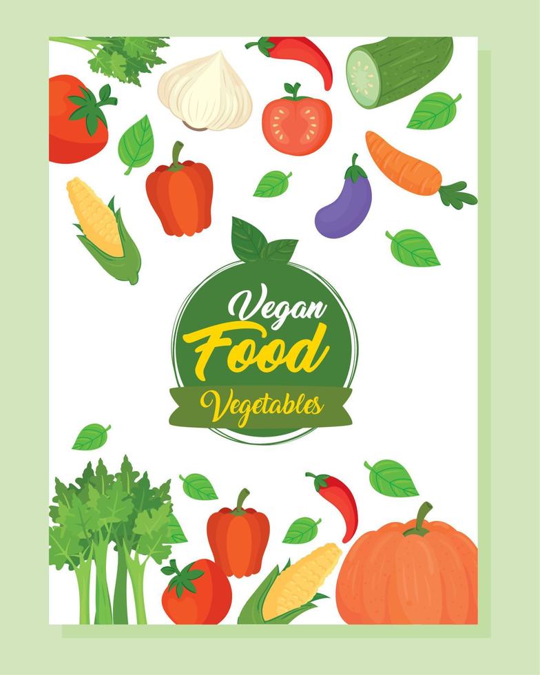 bannière avec des icônes de légumes, concept d'aliments sains vecteur