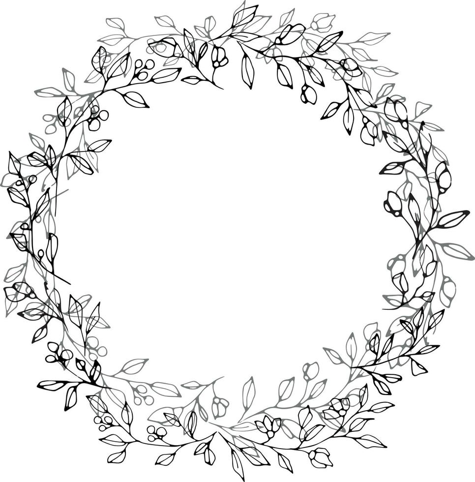 main graphique dessinant des branches de plantes vectorielles avec des bourgeons et des baies. éléments vectoriels pour la conception de mariage, la conception de logo, l'emballage et d'autres idées vecteur