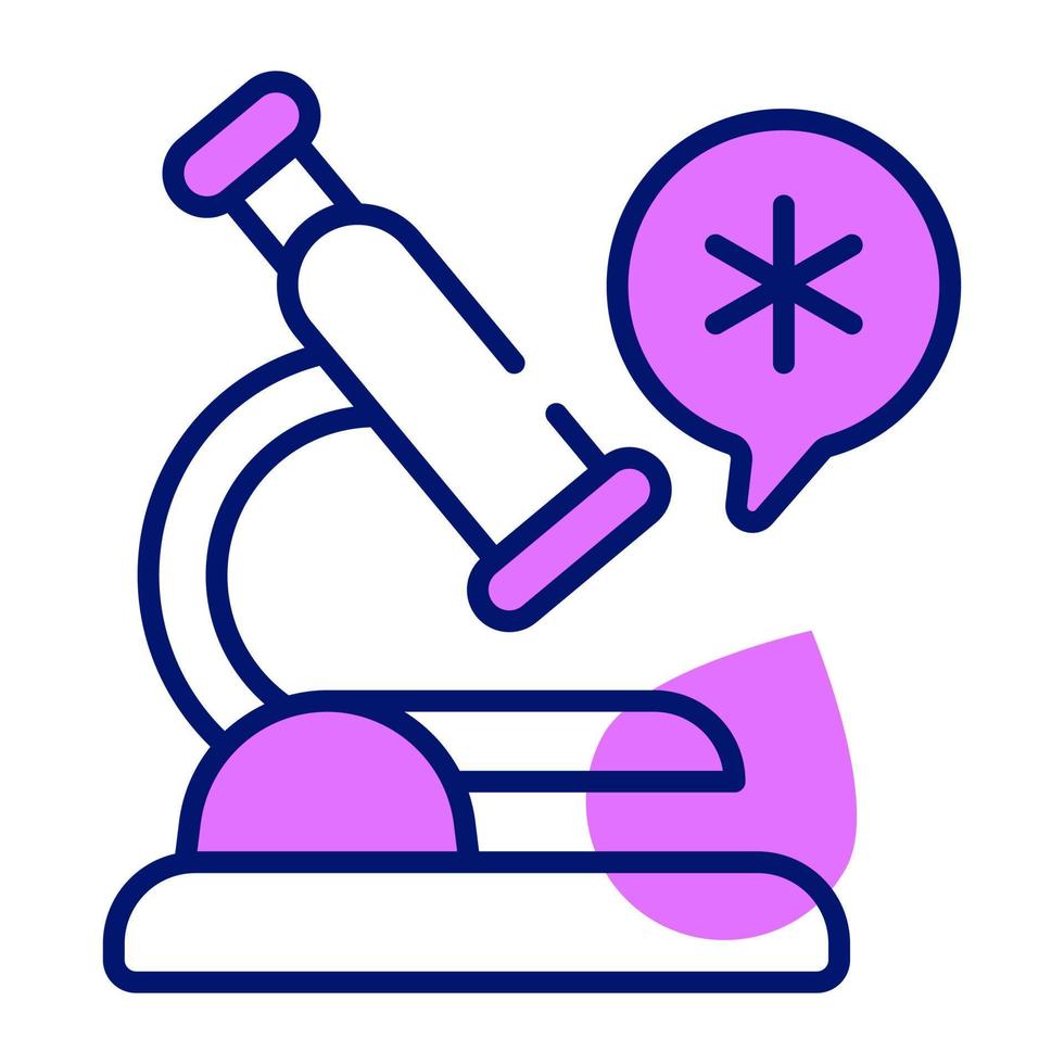 icône à la mode des tests de laboratoire, vecteur d'équipement de laboratoire de microscope