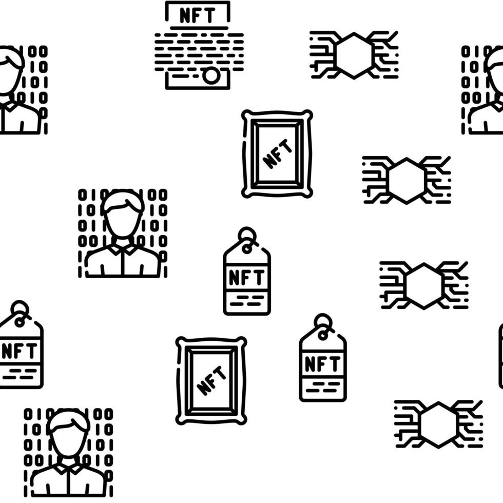 modèle sans couture de vecteur de technologie numérique nft