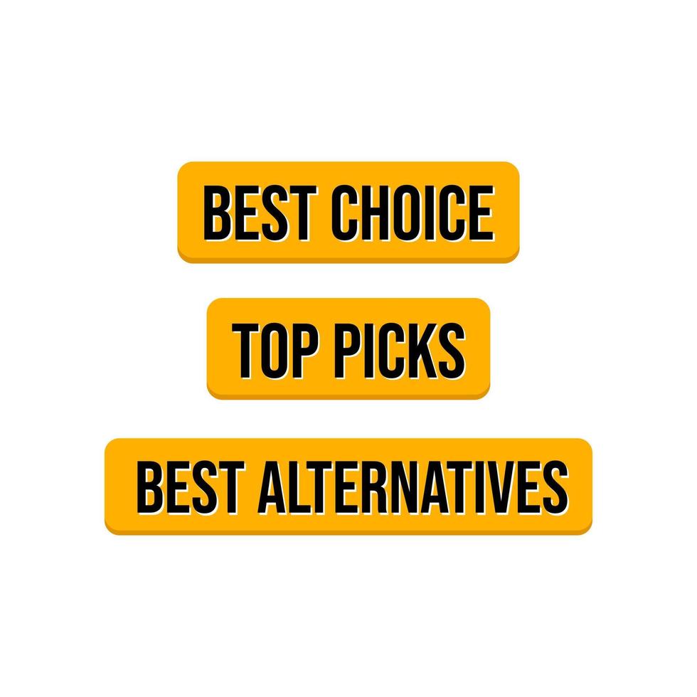 meilleur choix bouton web icône signe étiquette vecteur de conception, meilleurs choix, meilleures alternatives