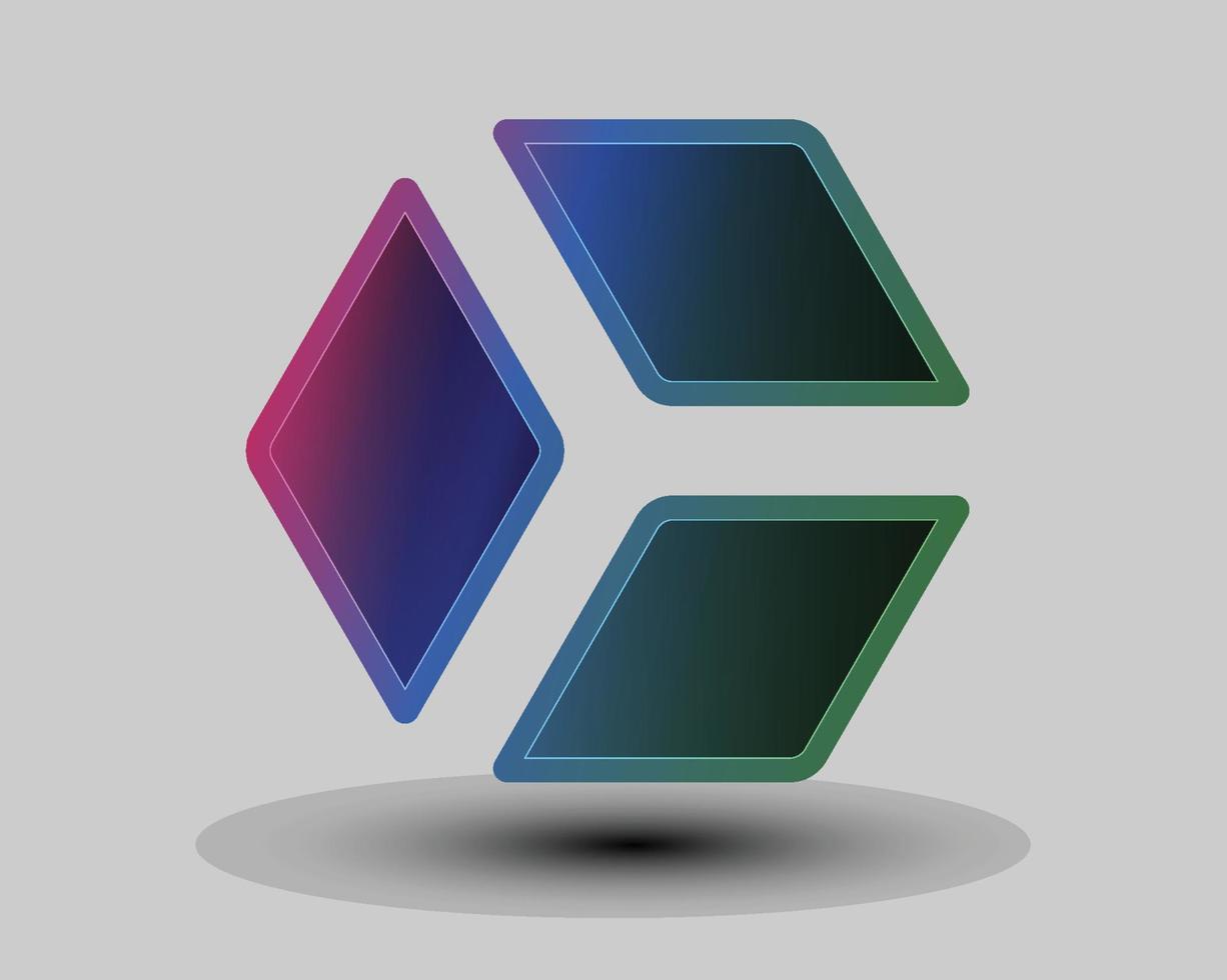 conception de logo 3d réaliste balle carrés jeu détaillé moderne vecteur