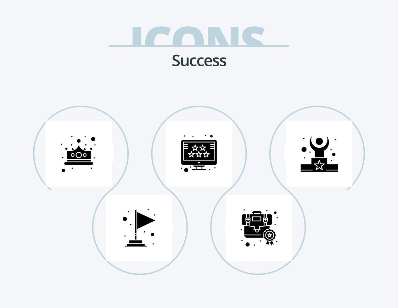 pack d'icônes de glyphe de succès 5 conception d'icônes. étoiles. notation. récompense. classement. gagnant vecteur