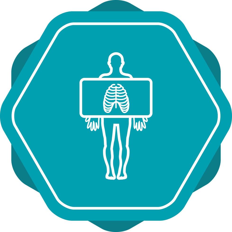icône de ligne vecteur poitrine x ray