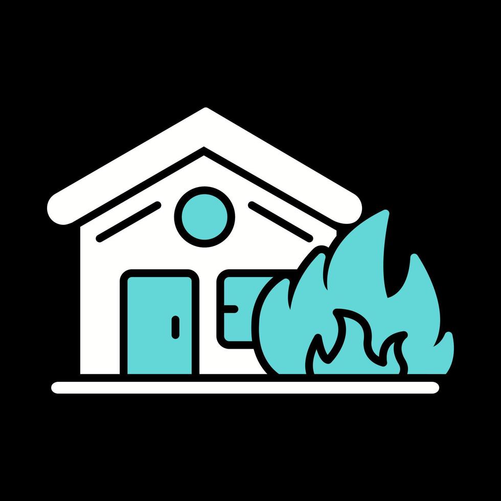 icône de vecteur de maison en feu