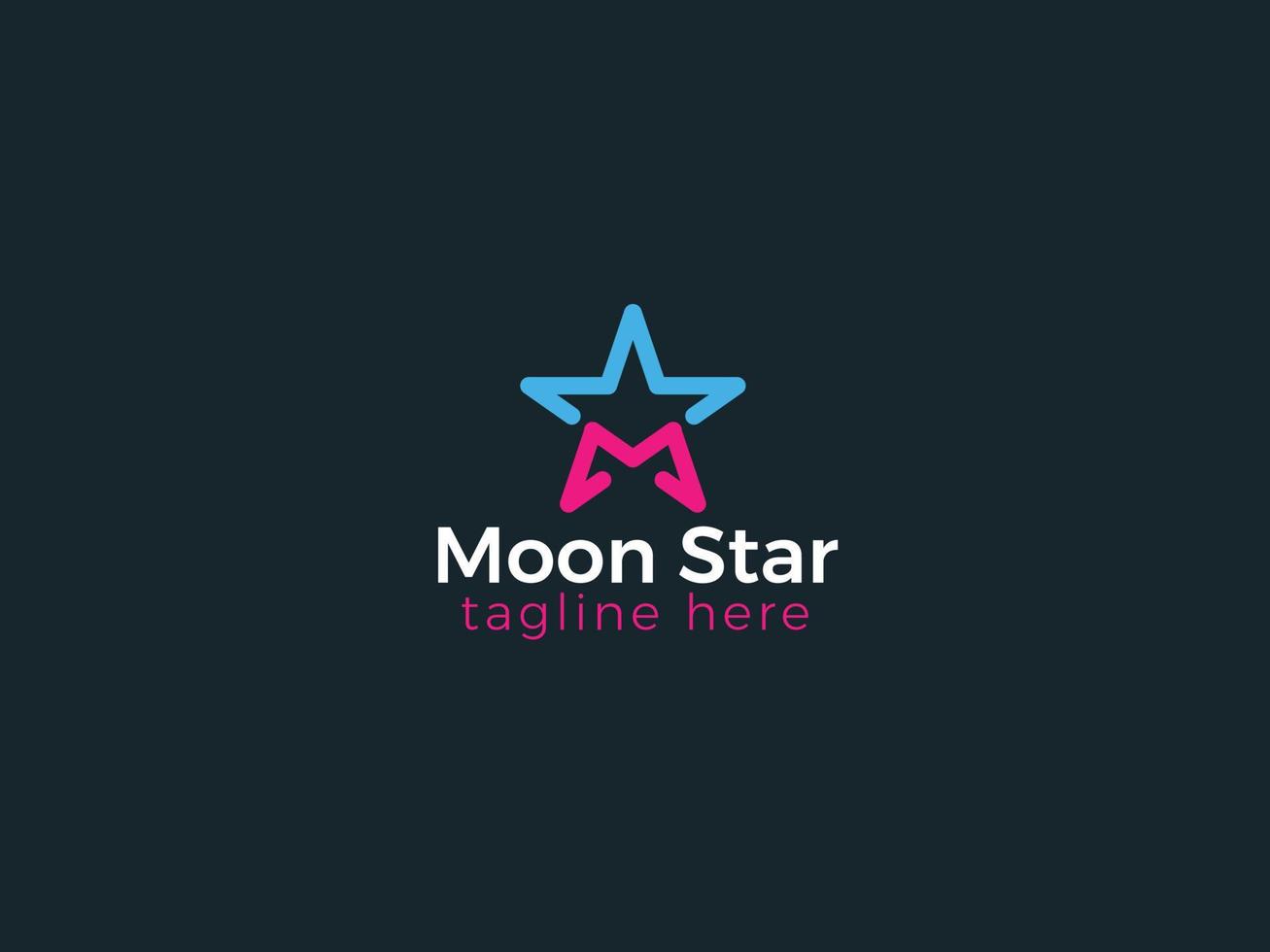 création de logo étoile de lune logo lettre m logo étoile vecteur