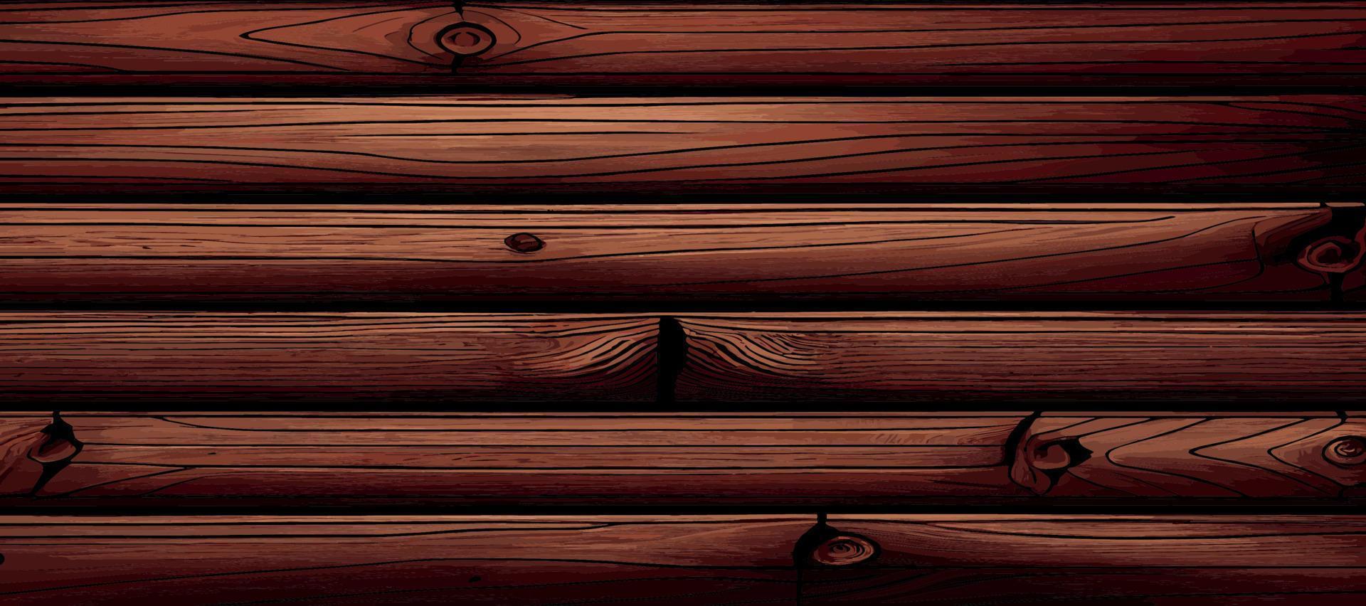 fond de planche de texture de bois panoramique réaliste, motif de texture de fibre - vecteur
