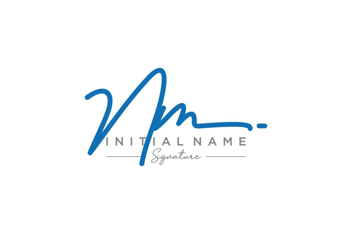vecteur de modèle de logo de signature initiale nm. illustration vectorielle de calligraphie dessinée à la main.