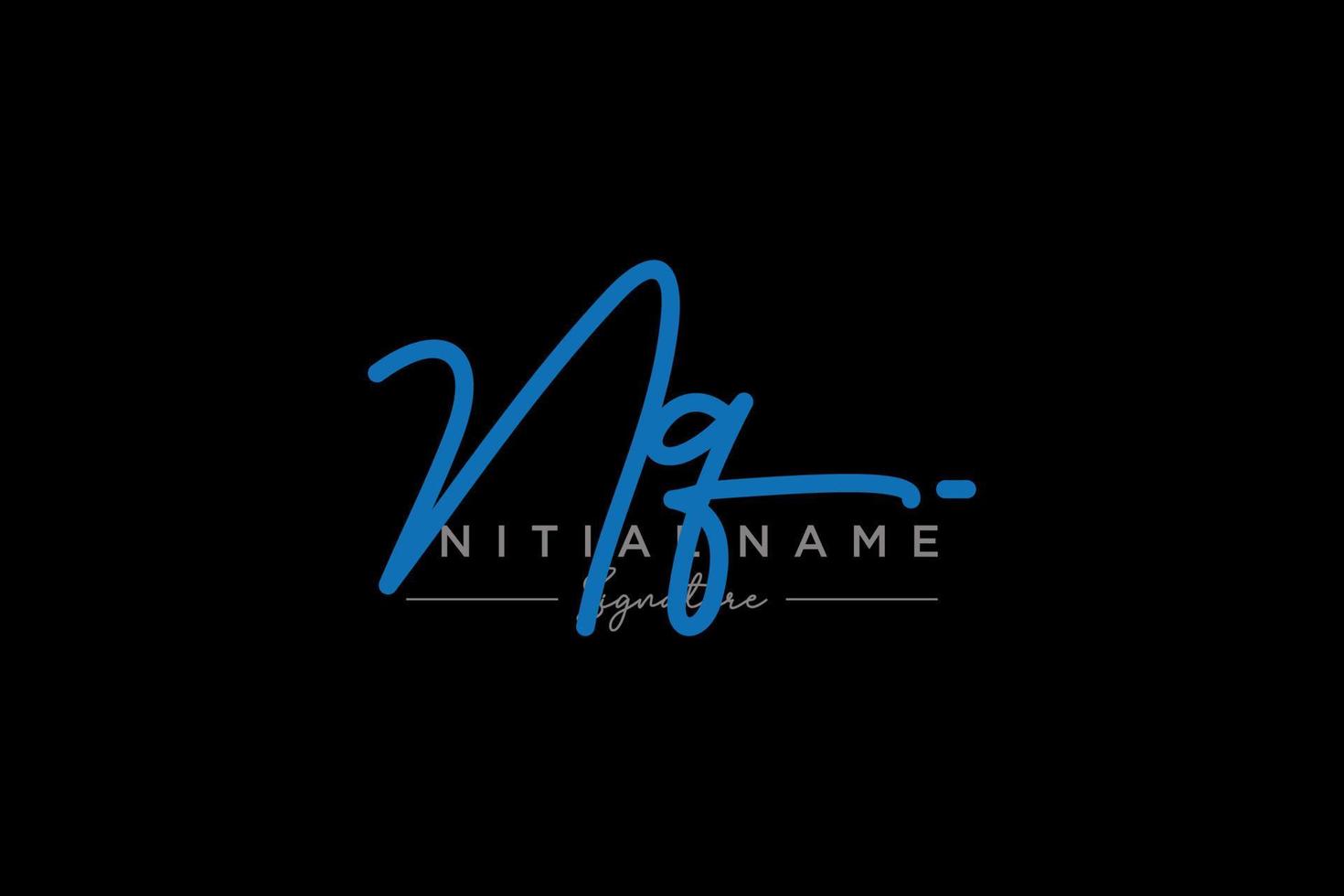 vecteur de modèle de logo de signature nq initial. illustration vectorielle de calligraphie dessinée à la main.