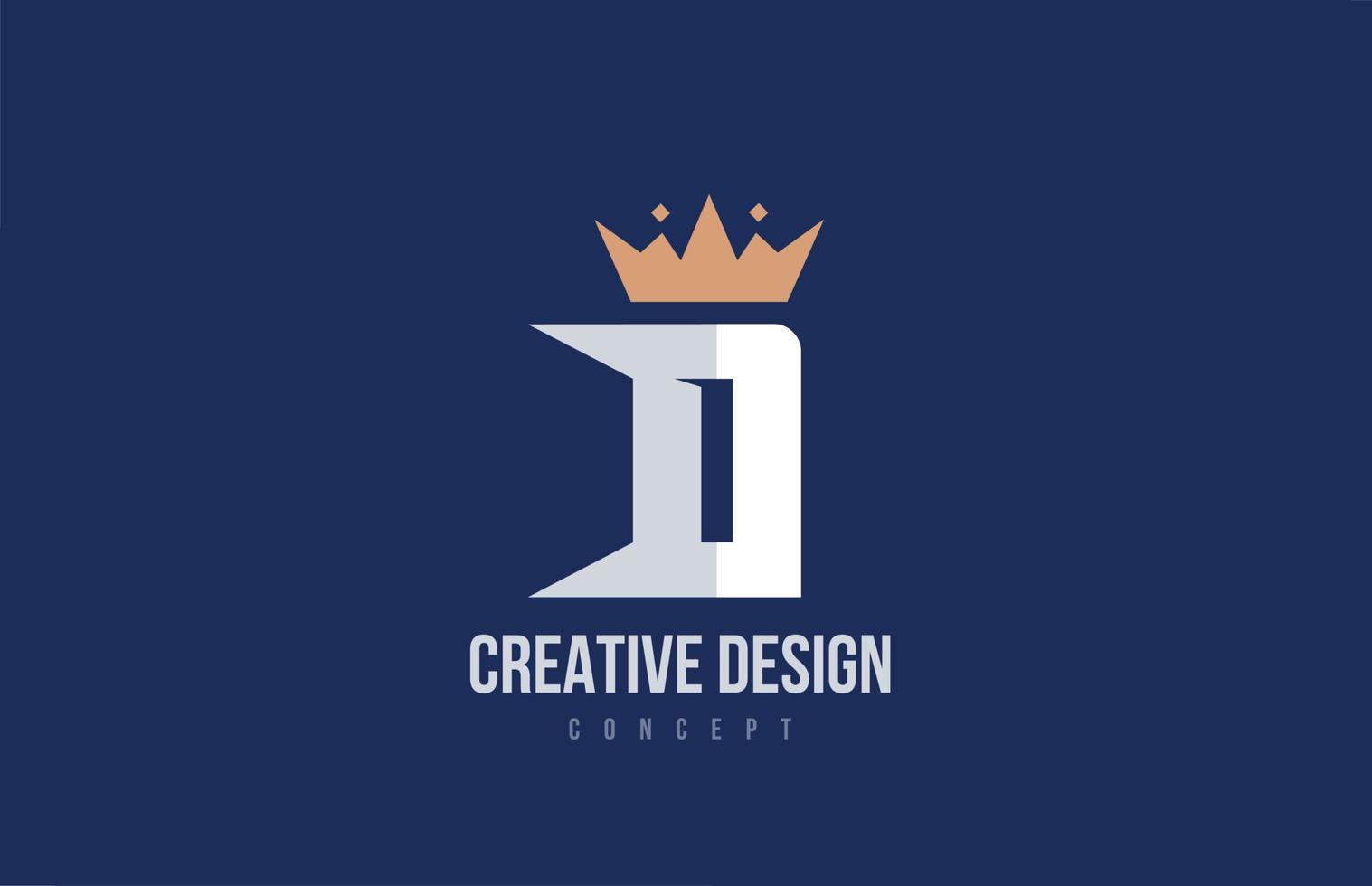 roi couronne d alphabet lettre logo icône design. modèle créatif pour les entreprises et les entreprises vecteur